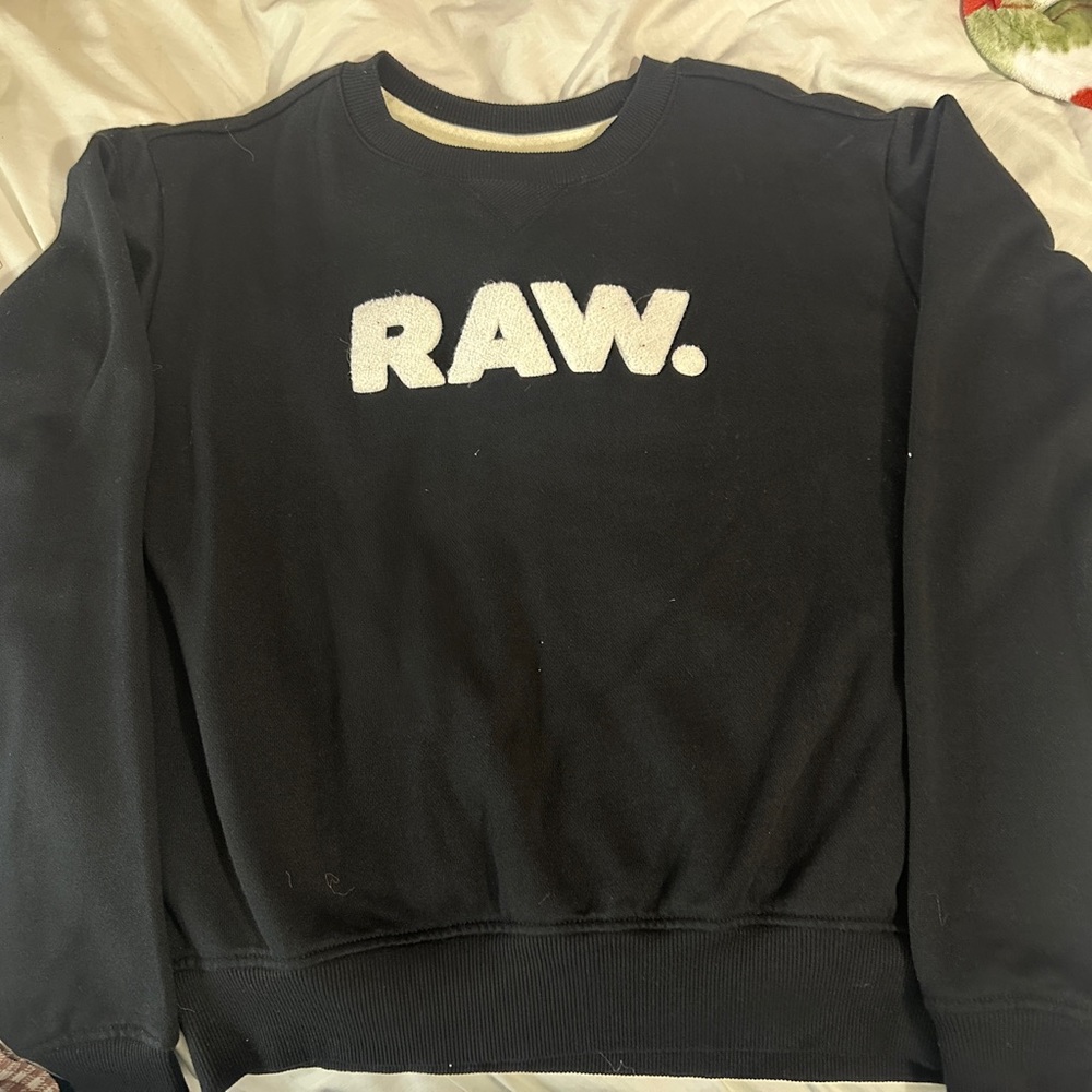 G-Star Black Crewneck Sweater with RAW Text